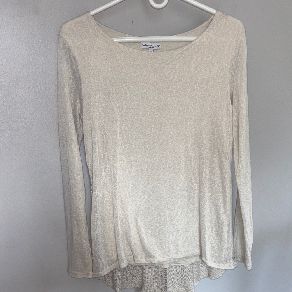 Elegant Cream Long Sleeve Blouse